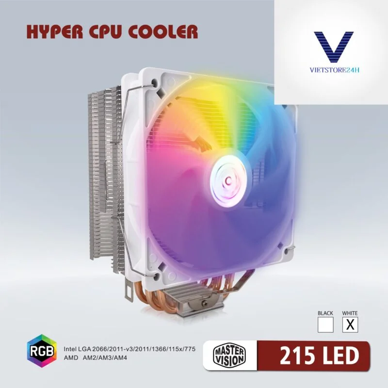 Tản nhiệt khí CPU VSP 215 Led RGB Trắng